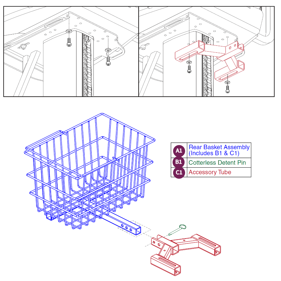 Rear Basket Assy, Jazzy Air