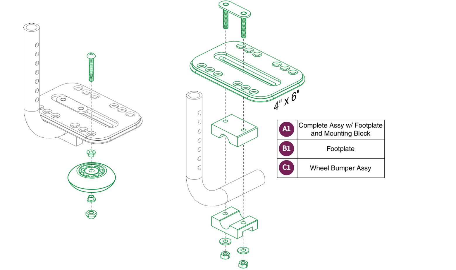 Style#8 Pediatric Footplate, 4" x 6"