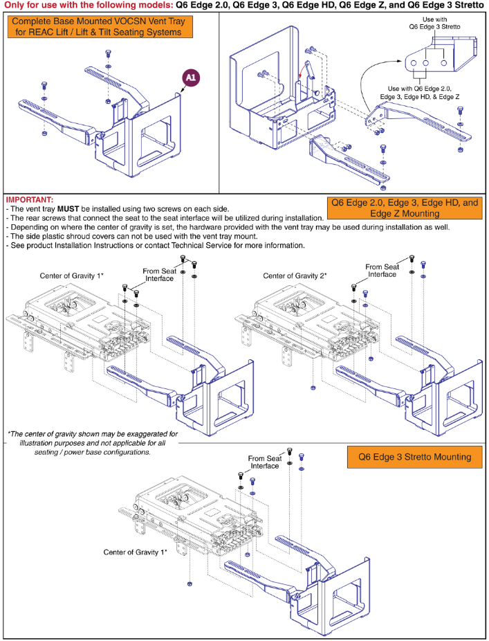 VOCSN Vent Tray for REAC Seating