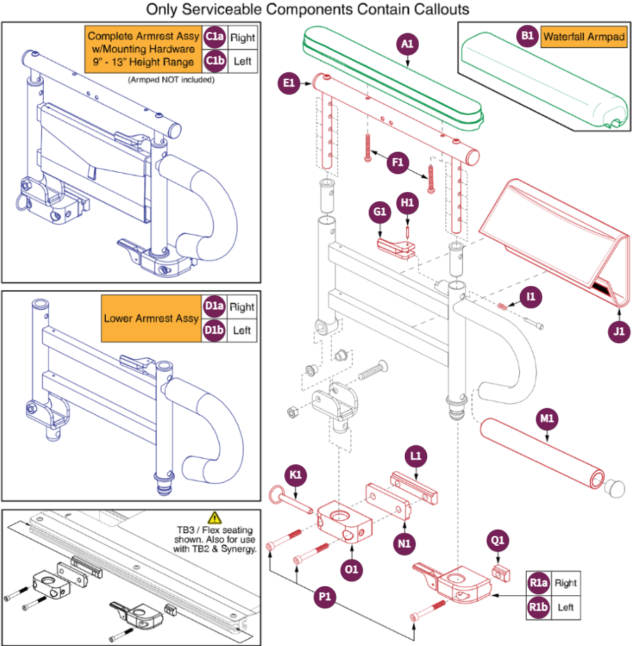 2-Pt FlipUp Arm,Desk Lgth,9"-13"H