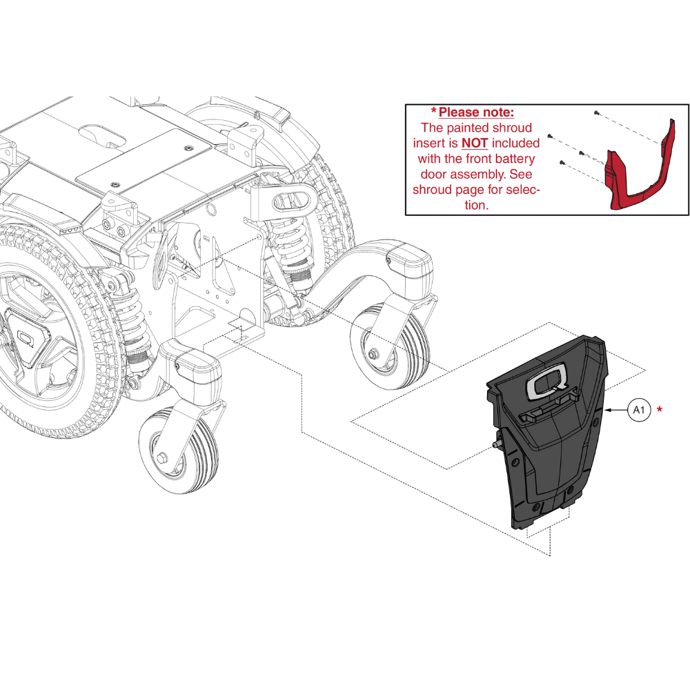 Front Battery Door Shrouds, Q6 Edge 3 Stretto