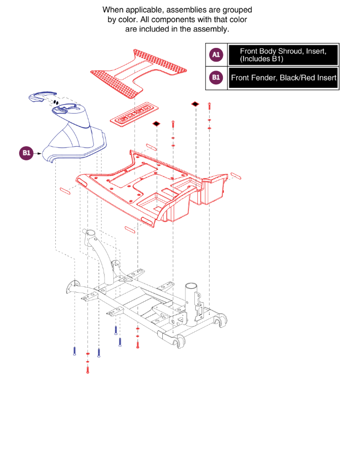 Front Shroud Assy, 3 Wheel, Version 2