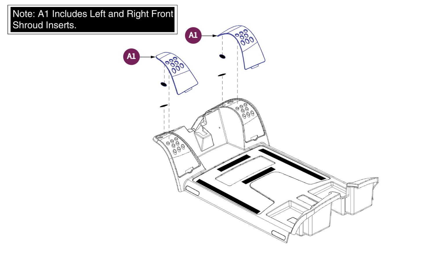 Frt Shrd Insert,4 Wheel,V2,GoGo Elite Travel Plus