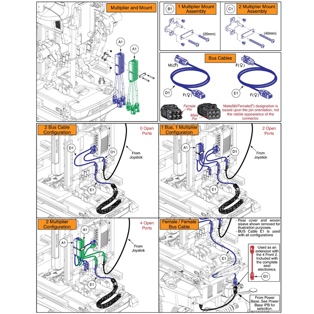 Q-Logic 3 Multiplier Harness, Mounts, & Bus Cables