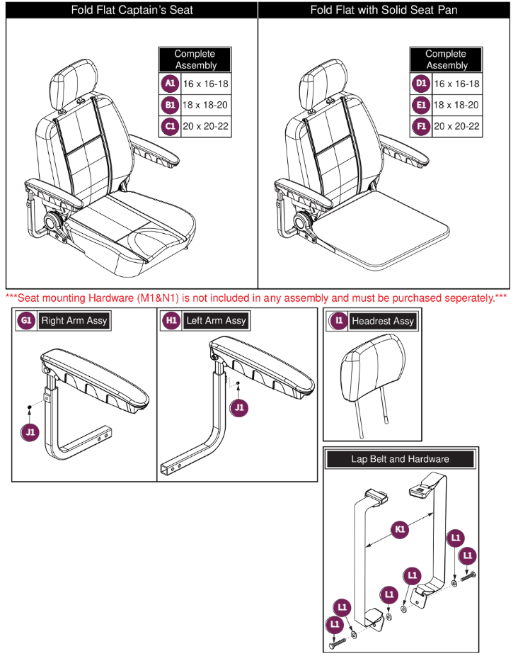 Captain Seat & Captain Seat w/Solid Seat Pan