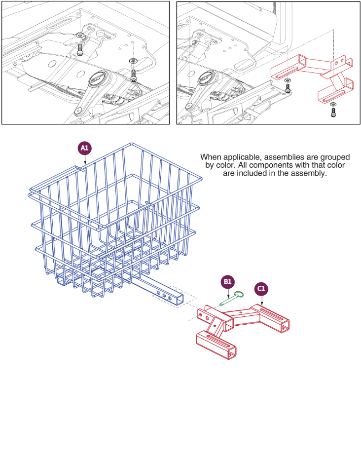 Rear Basket Assy, Jazzy Air2