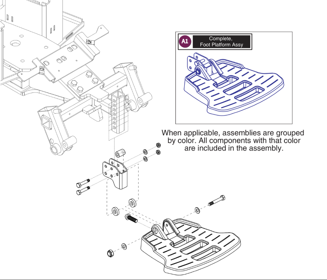 Foot Platform Assy, Jazzy Select 6 2.0