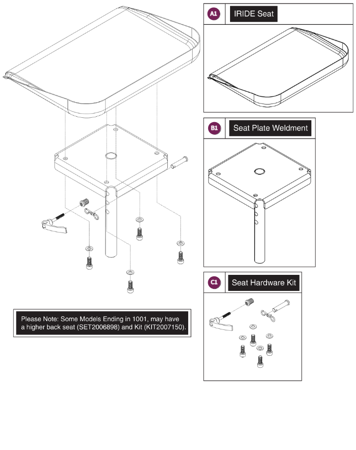 Seat - iRIDE (Models Ending in 1001)