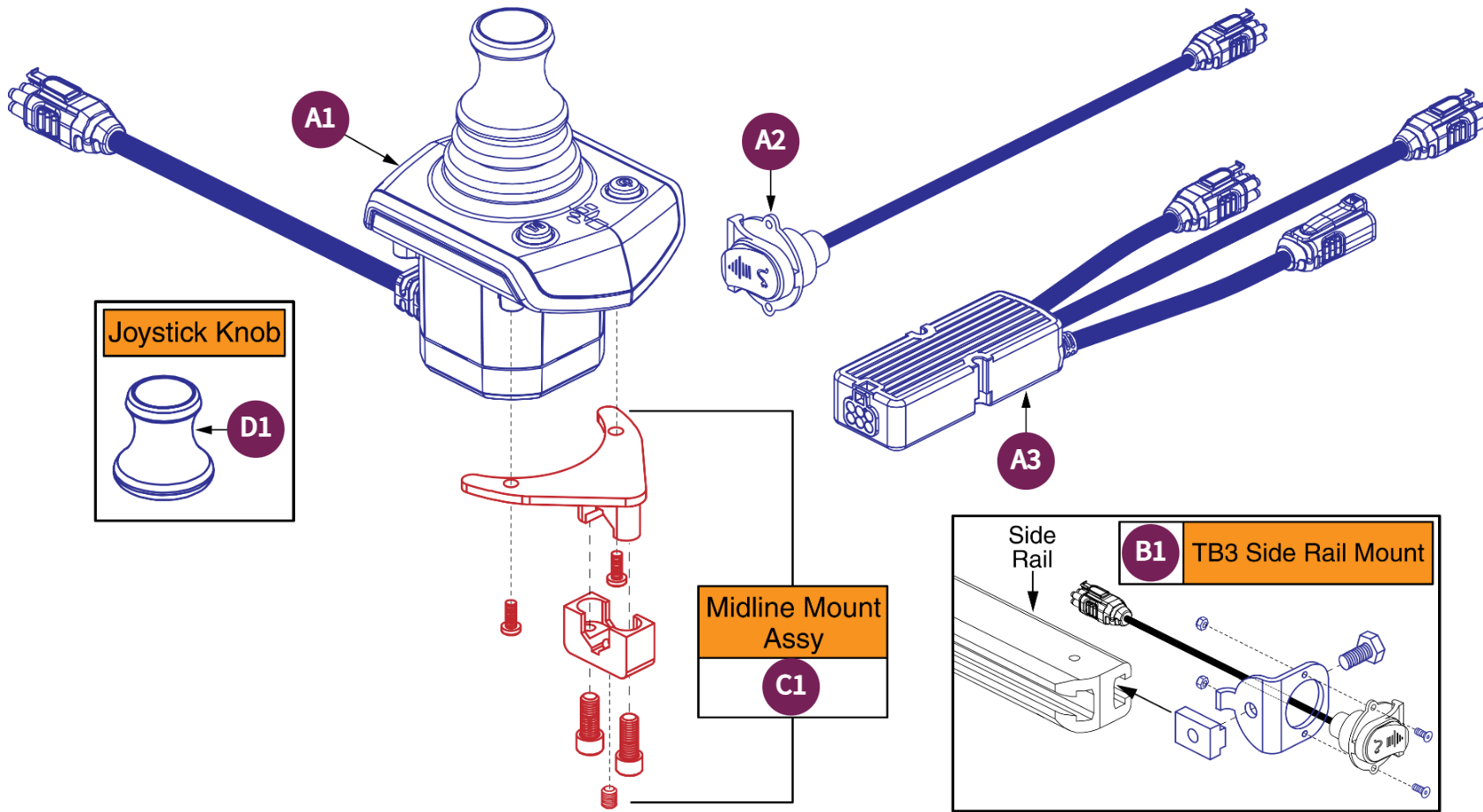 Q-Logic 3 Stand Alone Joystick Assy