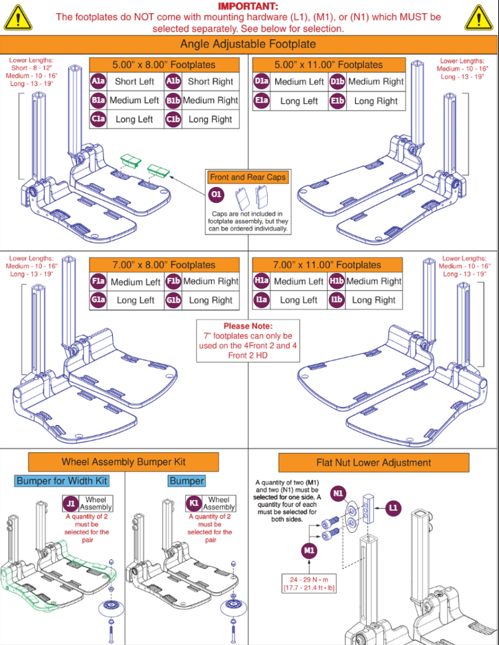 AFP & Center Mount Adj Footplates,V4