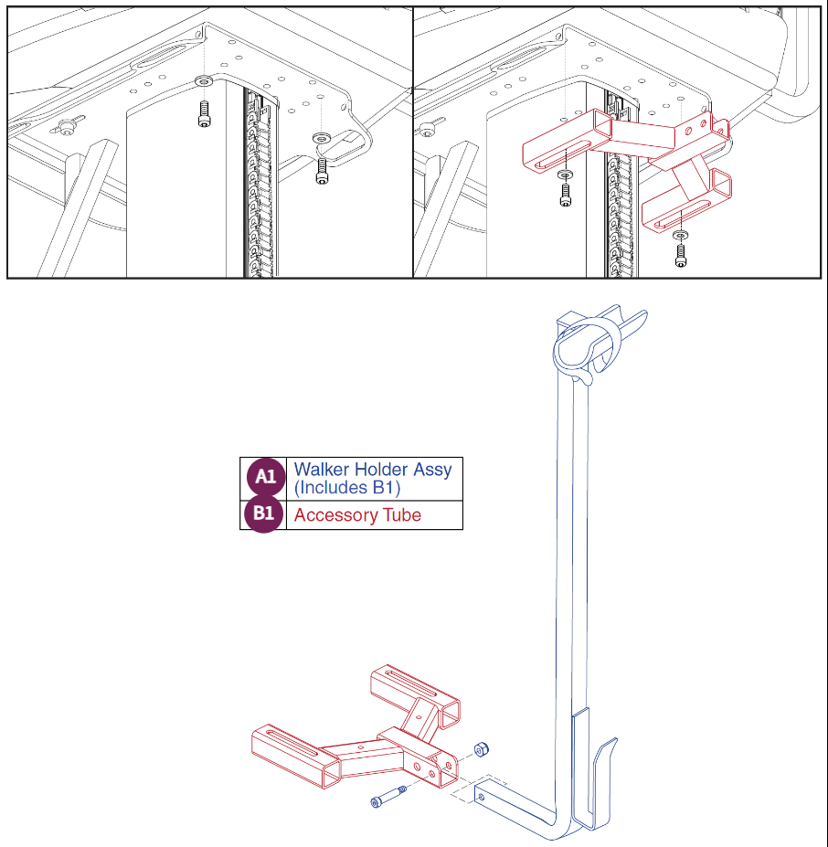 Walker Holder Assy, Jazzy Air