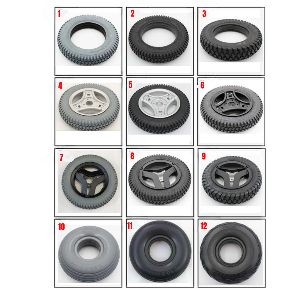 3.00-8 Drive Tires amd 210x65 Caster Tires