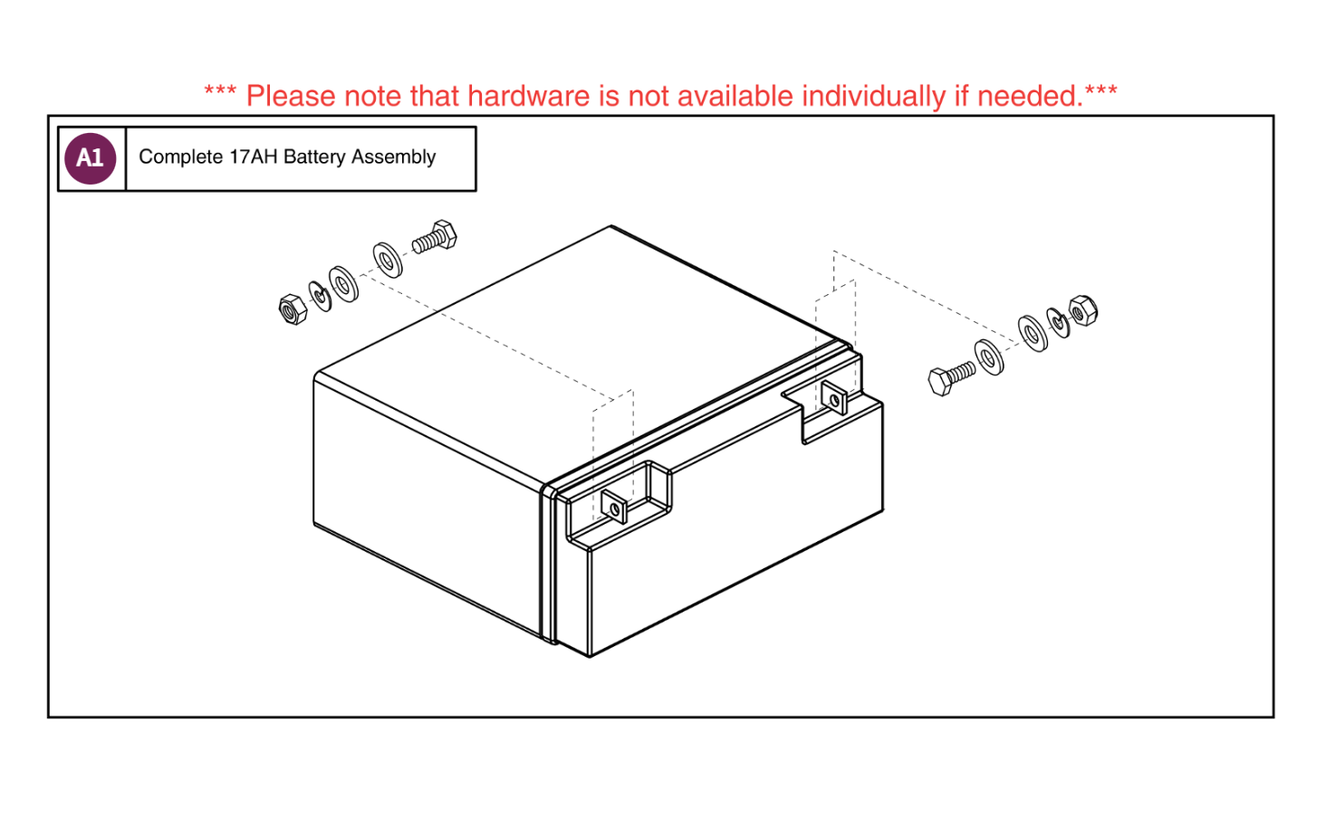 Battery, AGM, 17 Amp Hour (17AH)