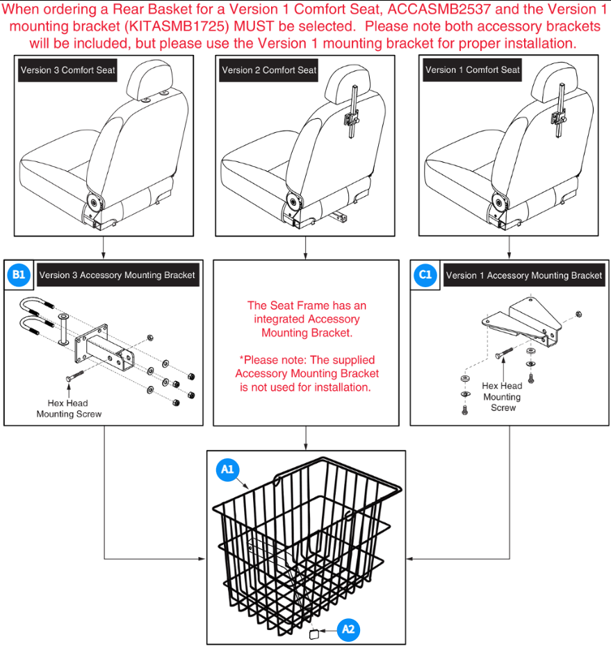 Rear Basket Assembly-Comfort Seat