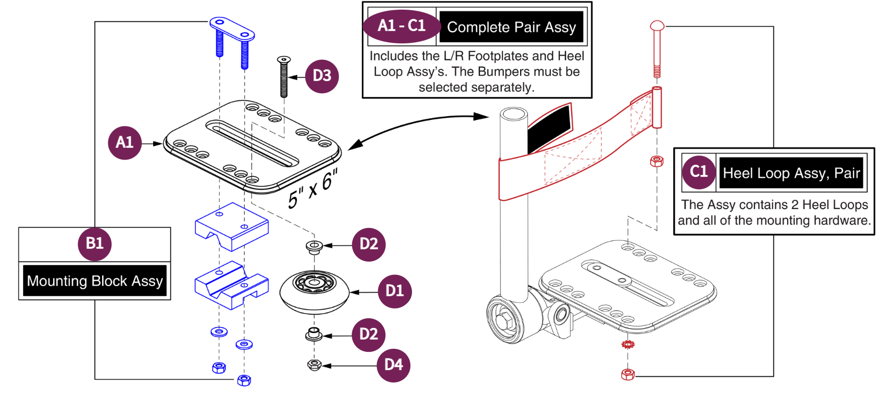 Style#8 Multi-axis Footplate, 5" x 6"