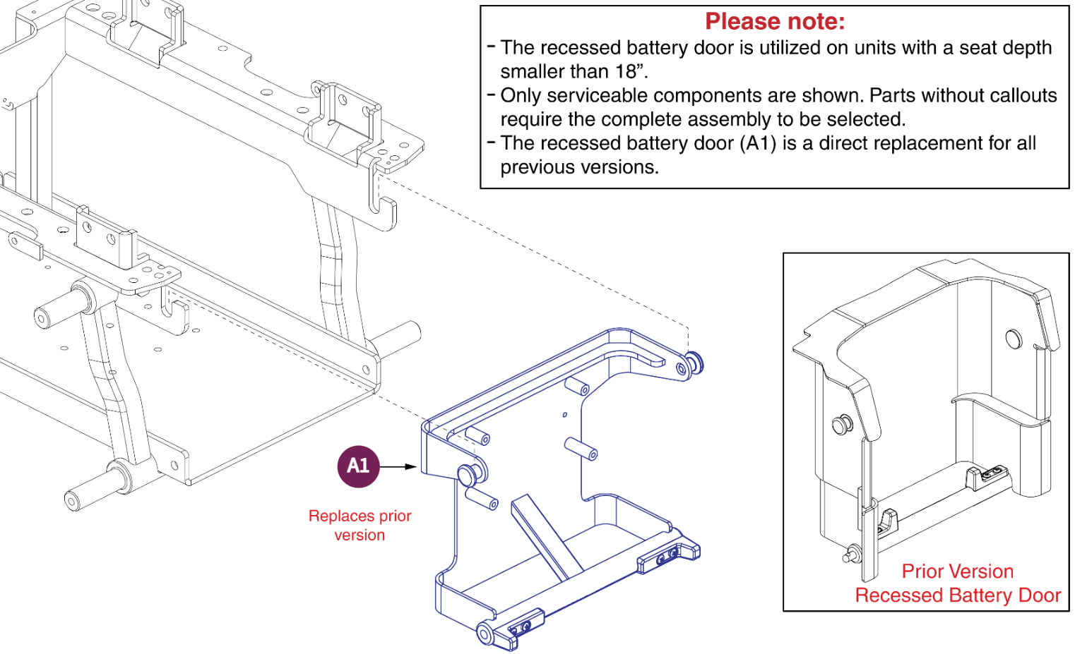 Recessed Battery Access Bracket Assy