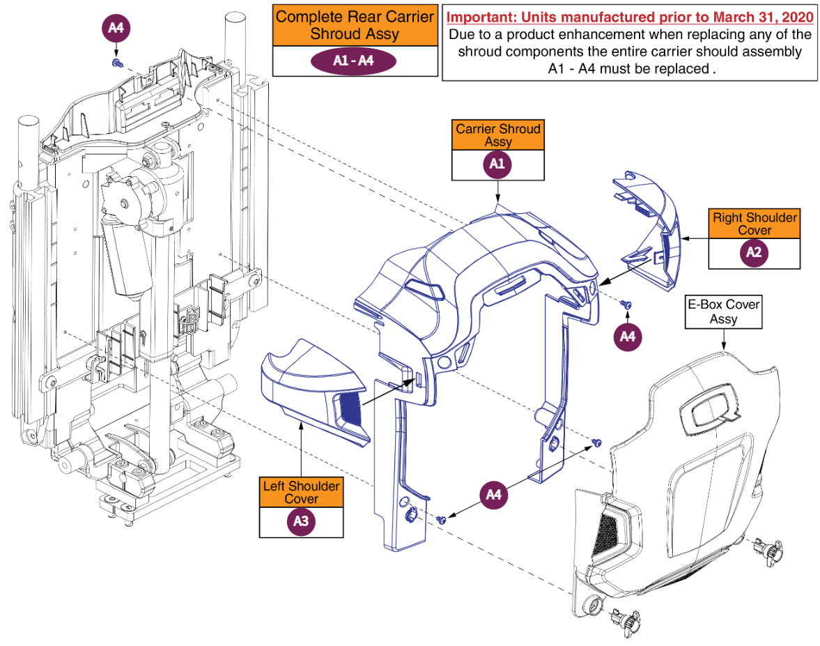 Carrier Shroud Assy,TB3 Redesigned Back