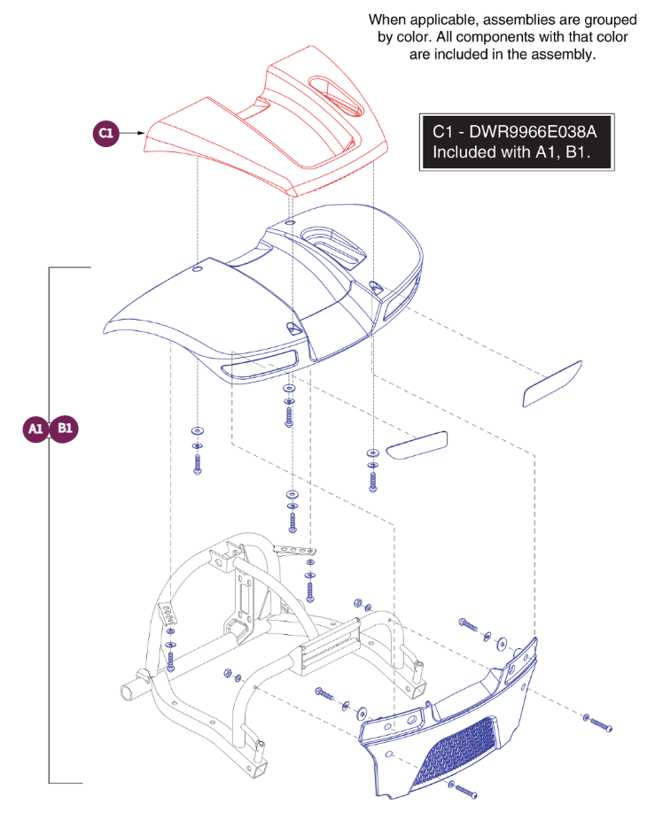 3 & 4 Wheel Rear Shroud Assy, Victory 9.2, 10.2