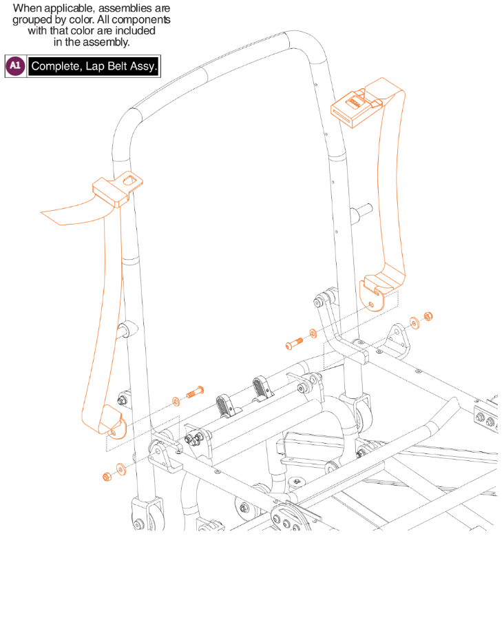 Lap Belt Assy, Jazzy Passport/I-GO+