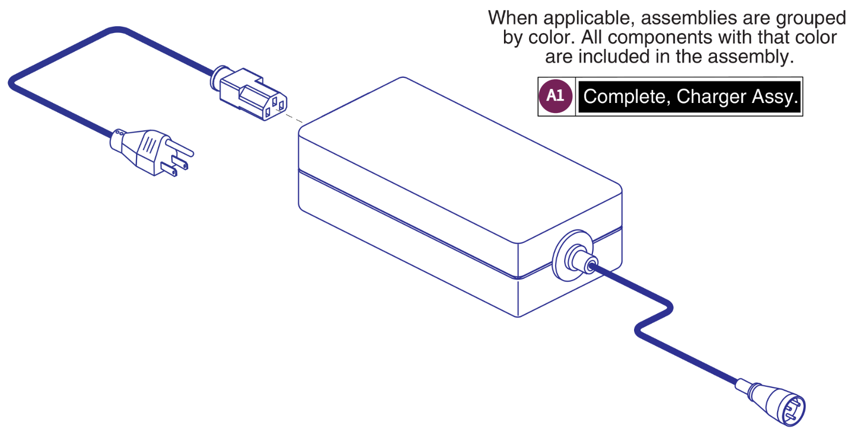 Offboard Charger Assy, US/CA, Jazzy Passport