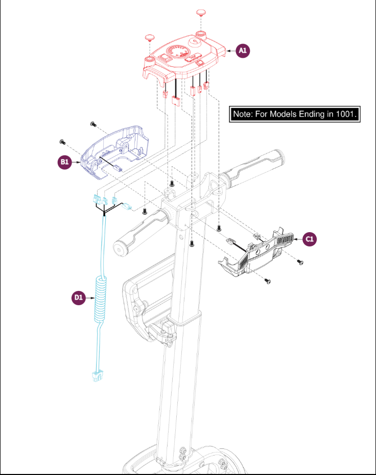 Console Assy, For models ending in 1001