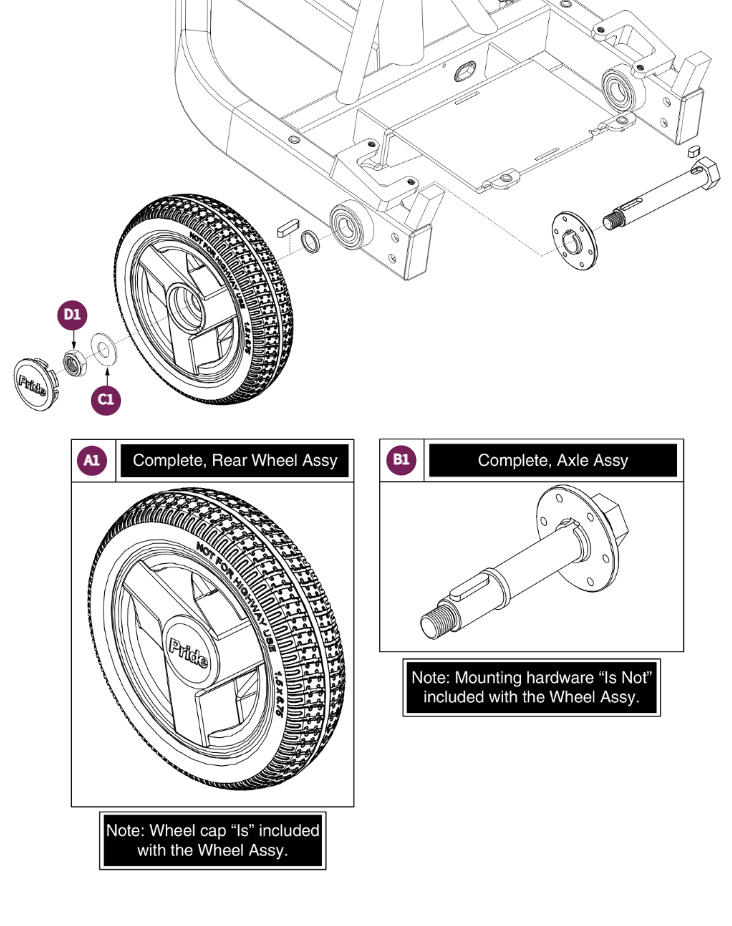 Rear Wheel / Axle Assembly - iRIDE