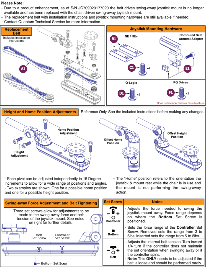 Belt Driven Swing-away Joystick Mount (V3)