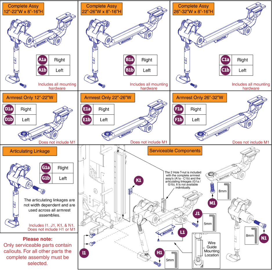 V3 FlipBack Armrests,TB3/4