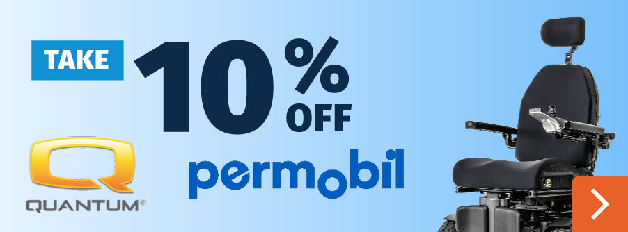 10% Quantum and Permobil powerchairs