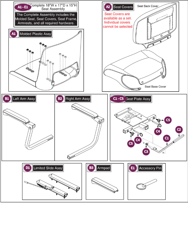 Foldable, Molded Plastic Seat, 18"W x 17"D