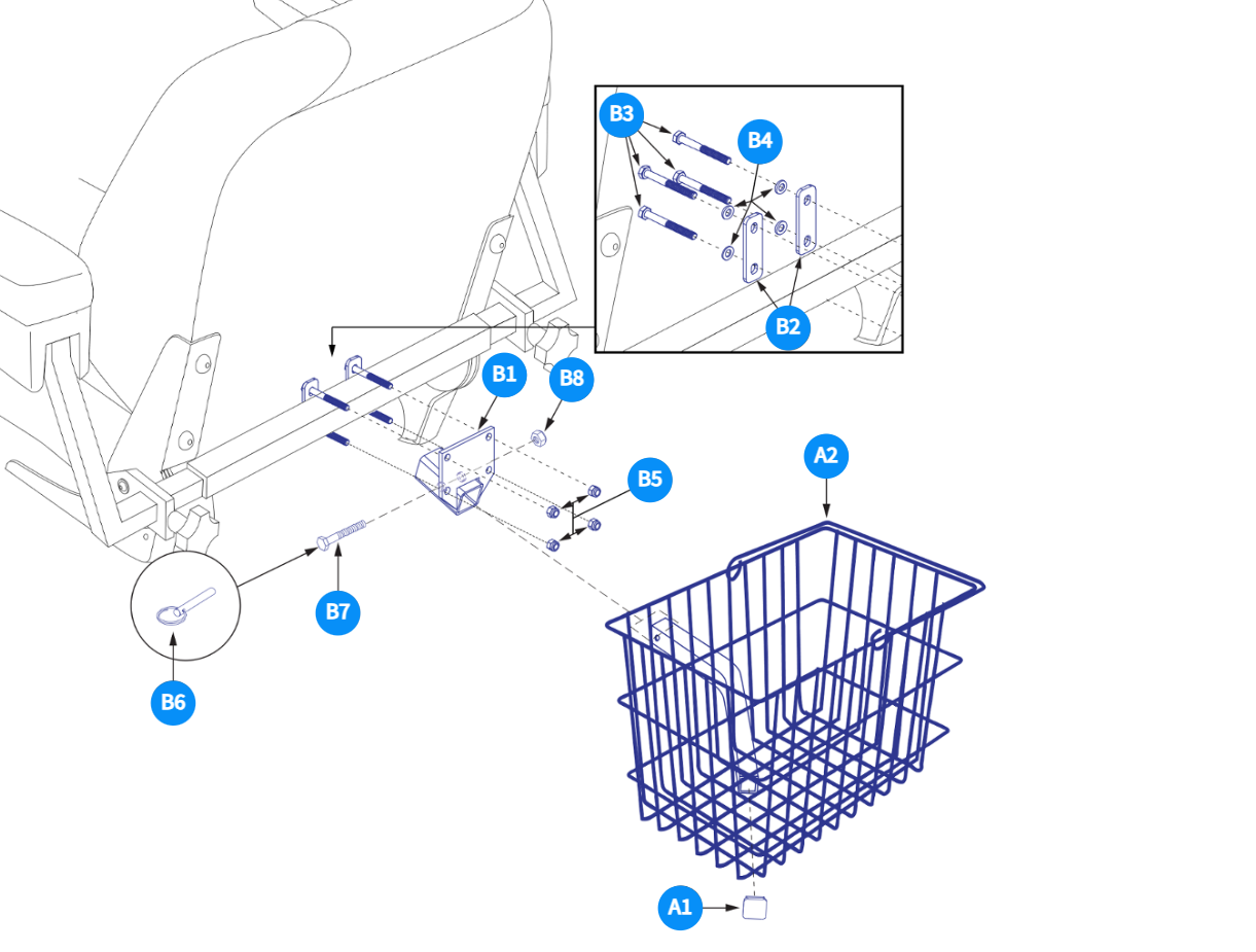 Rear Basket Assy-Pinchless Hinge,Medium Back