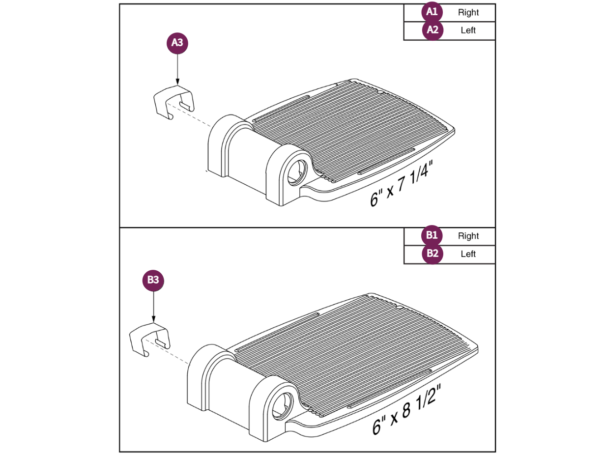Standard Footplate Style#7 SWA, Style#12 ELR