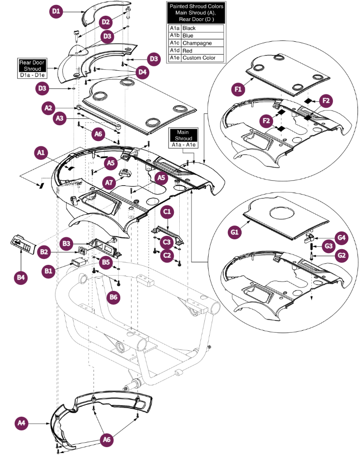 Shroud Assy, Onboard Charger, Jazzy 610