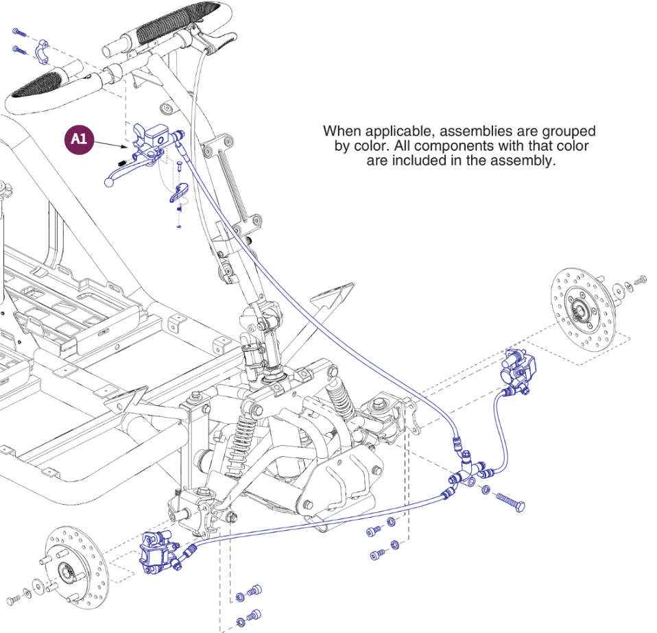 Handbrake Assembly, Pursuit XL - S714