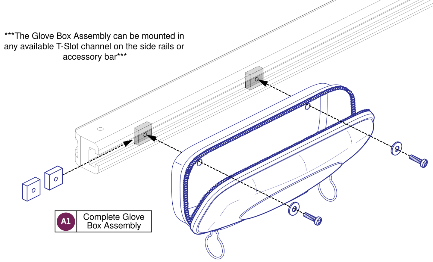Glove Box, Channel Mounted