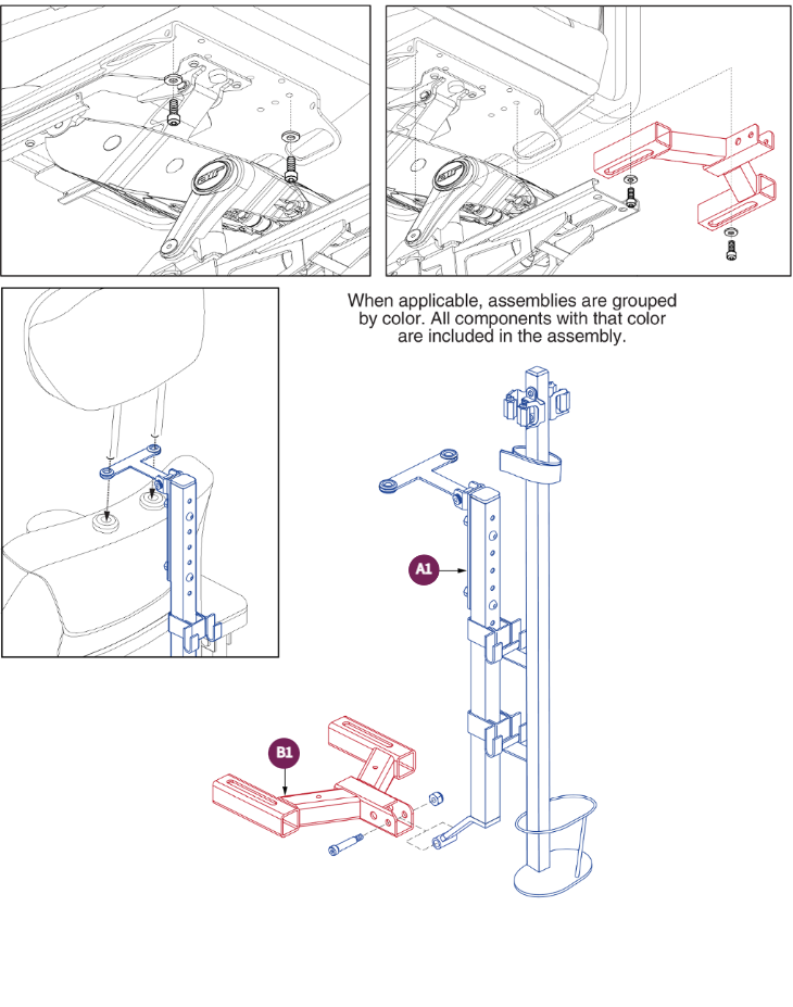 Cane/Crutch Holder Assy, Jazzy Air2
