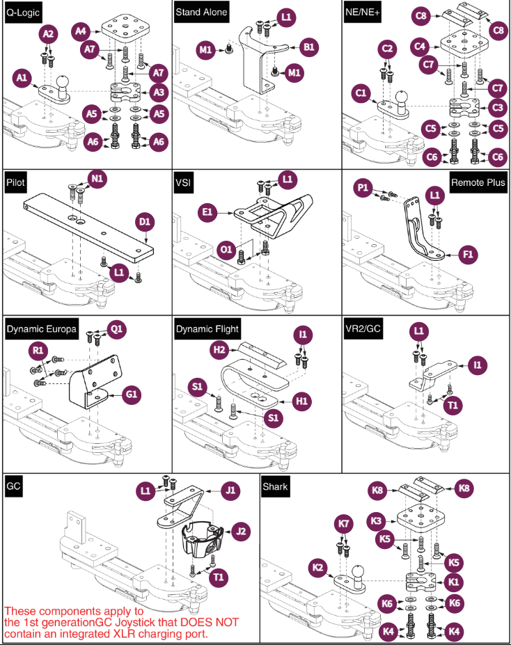 SWA Joystick Mount, Mounting Hardware, Version 1