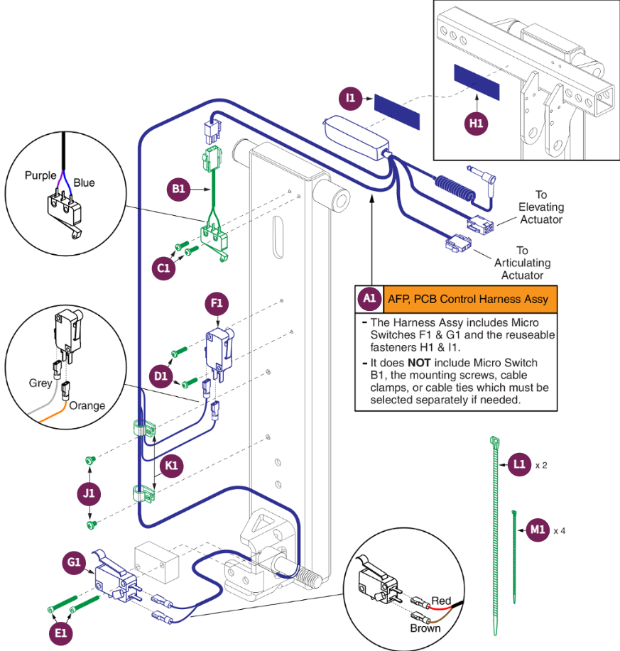 Dual Actuator AFP Electronics & Wiring,TB3/TB2