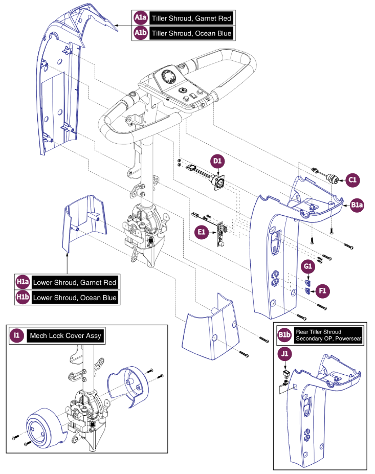 4-Wheel, Tiller Assy