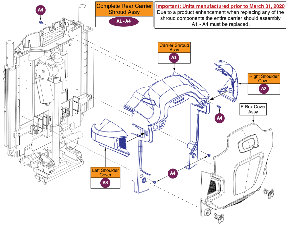Carrier Shroud Assy, TB3 Redesigned Back