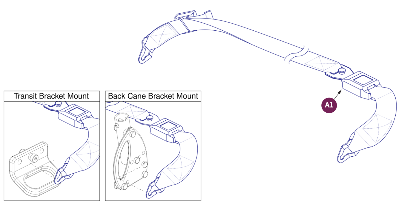 Occupied Transit Lap Belt, TRU Balance® 3/4
