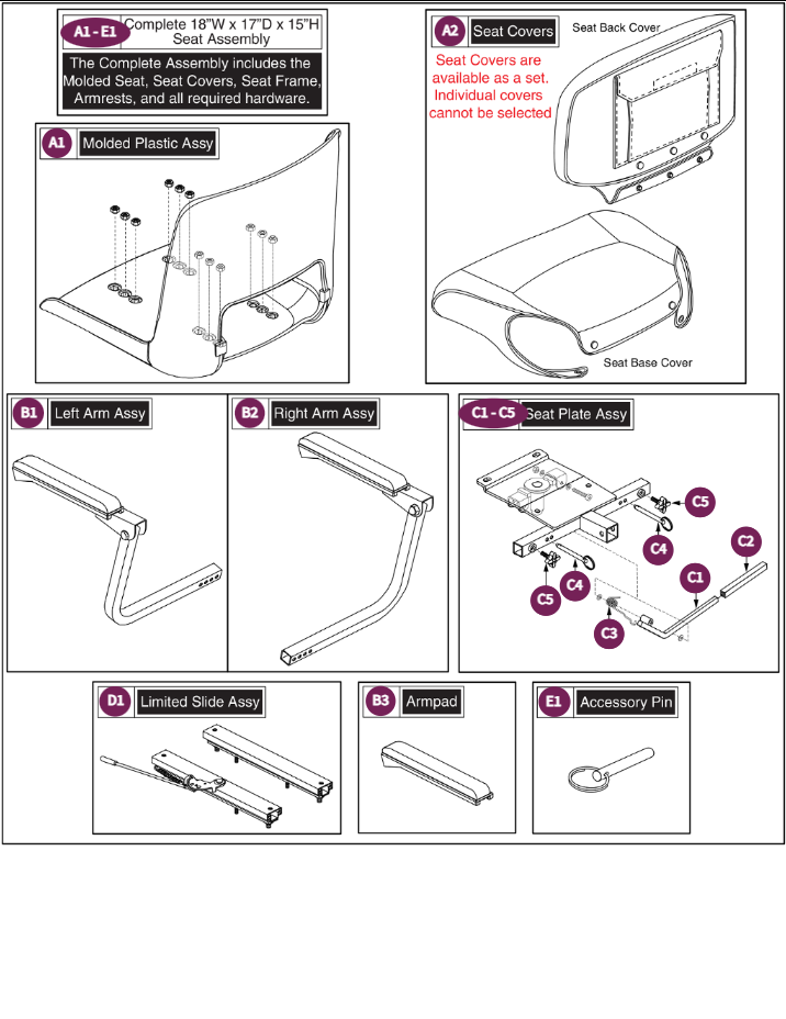 Foldable, Molded Plastic Seat, 18"W x 17"D