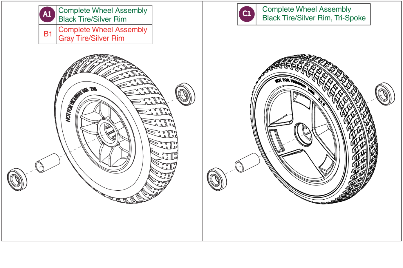 Front Wheels,4 Wheel Units,GoGo Elite Travel Plus