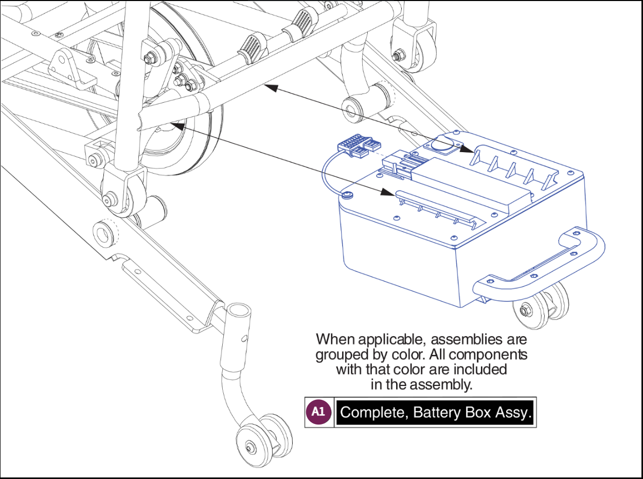 Travel Battery Box Assy, Jazzy Passport/I-GO+
