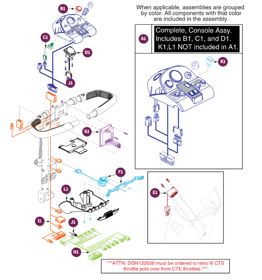 Console Assy, CTS Throttle Pot, HI/LO