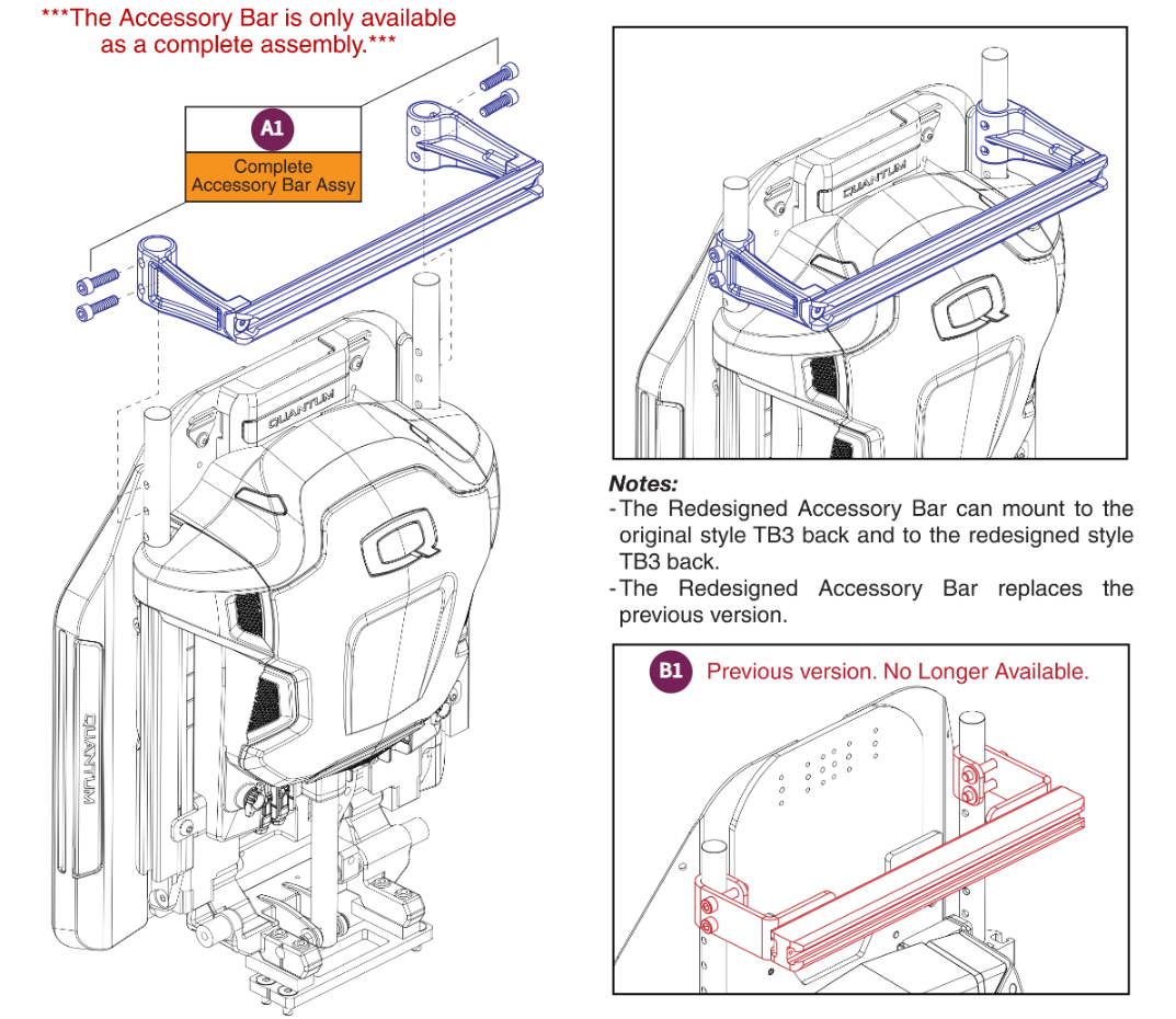 Accessory Bar, TRU Balance® 3/4