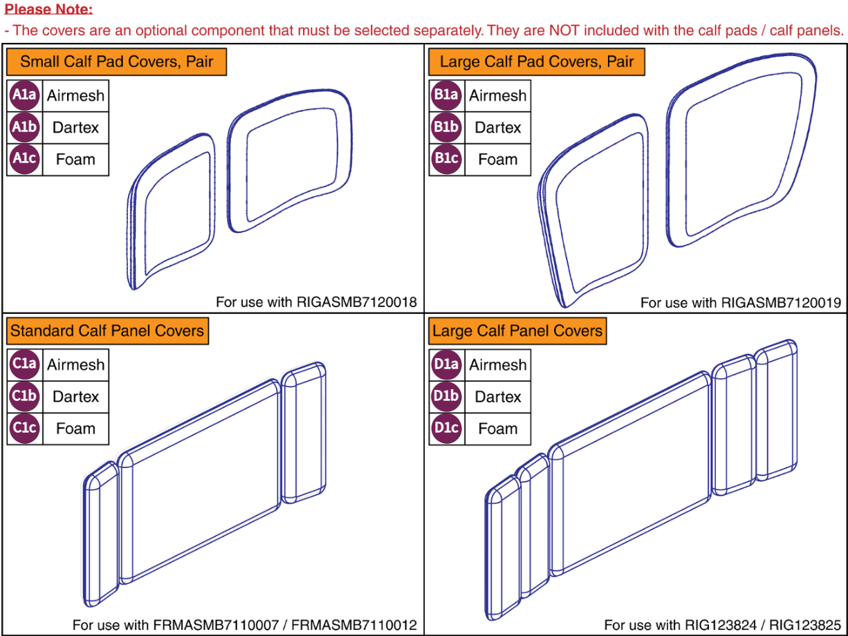 AFP/Center Mount Calf Pad & Calf Panel Covers