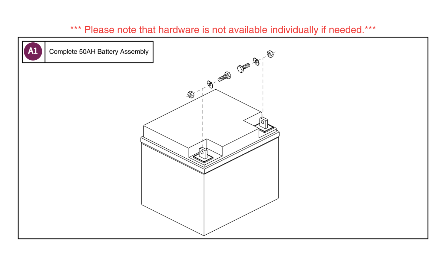 Battery, AGM, 50 AMP Hour (50AH)