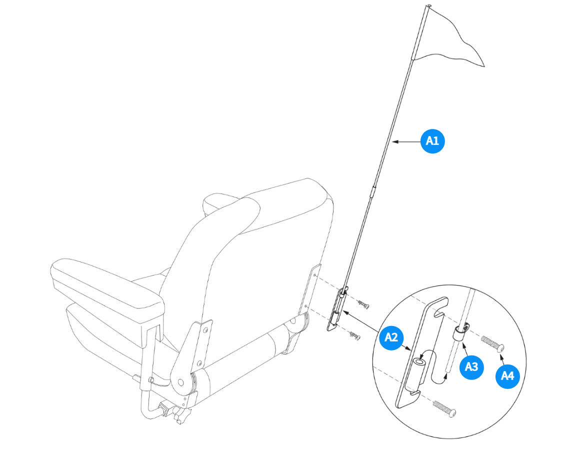 Flag Assembly - Universal Hinge Mount