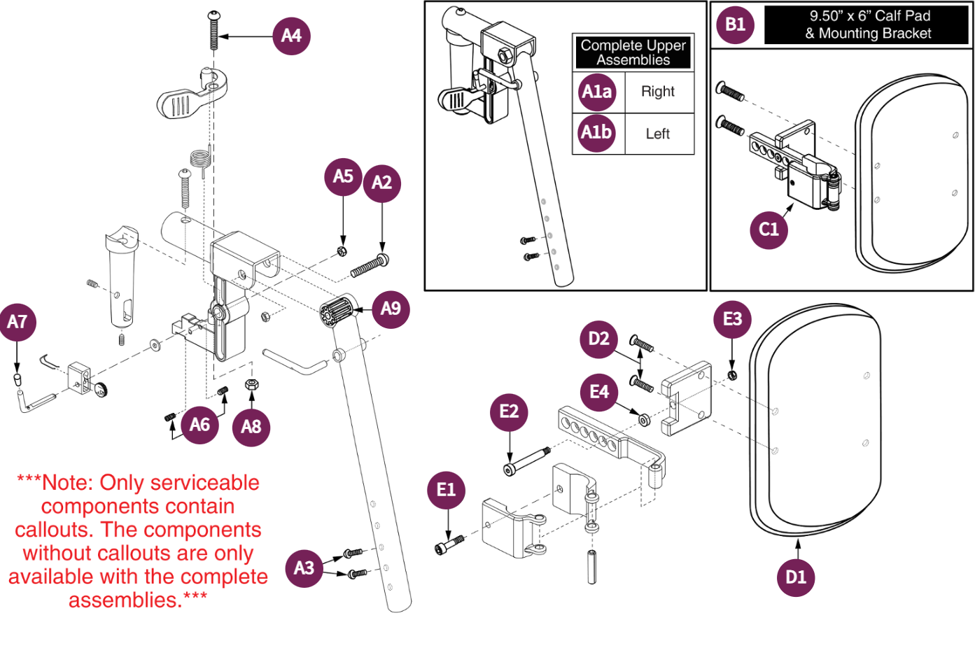 ELR Upper. 6-Hole Calf Pad Style#12